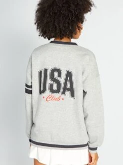 Chaqueta Estilo Campus - GRIS -Zalaris Tienda chaqueta estilo campus gris akv62 1 frb3