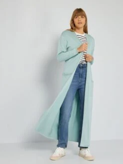 Chaqueta Larga Y Abierta De Viscosa Vaporosa - AZUL -Zalaris Tienda chaqueta larga y abierta de viscosa vaporosa azul ajy61 2 frb2