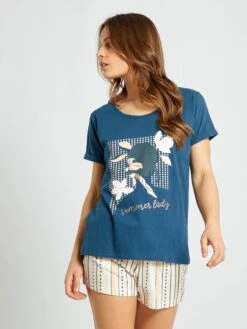 Conjunto De Pijama - 2 Piezas - Azul/rosa -Zalaris Tienda conjunto de pijama 2 piezas azulrosa zt067 1 frb3