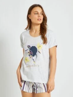 Conjunto De Pijama - 2 Piezas - BEIGE -Zalaris Tienda conjunto de pijama 2 piezas beige zt067 2 frb3