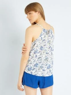 Conjunto De Pijama - 2 Piezas - Blanco/azul -Zalaris Tienda conjunto de pijama 2 piezas blancoazul ala65 1 frb2