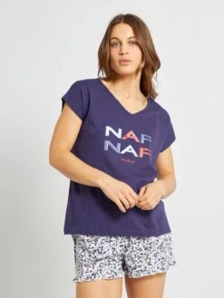 Conjunto De Pijama Corto - 2 Piezas - Azul Marino