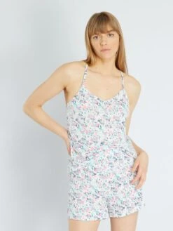 Conjunto De Pijama Corto - 2 Piezas - BEIGE