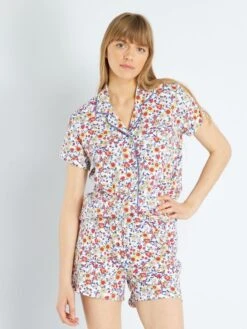 Conjunto De Pijama Corto - 2 Piezas - Marfil