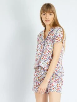 Conjunto De Pijama Corto - 2 Piezas - Marfil -Zalaris Tienda conjunto de pijama corto 2 piezas marfil ala52 1 frb4