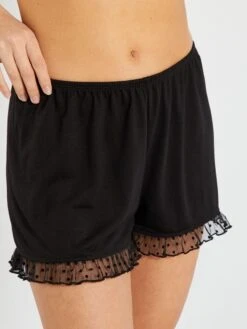 Conjunto De Pijama Corto Con Encaje - 2 Piezas - Negro -Zalaris Tienda conjunto de pijama corto con encaje 2 piezas negro ala46 2 frb4