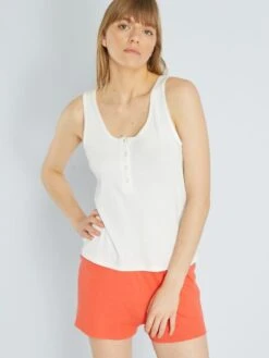 Conjunto De Pijama Corto De Punto De Canalé - 2 Piezas - BEIGE -Zalaris Tienda conjunto de pijama corto de punto de canale 2 piezas beige ala56 1 frb2