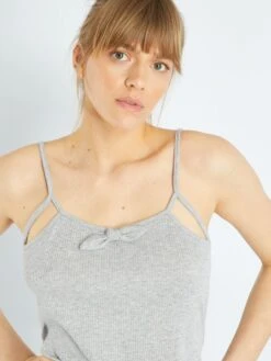 Conjunto De Pijama Corto De Punto De Canalé - 2 Piezas - Blanco -Zalaris Tienda conjunto de pijama corto de punto de canale 2 piezas blanco ala64 1 frb3