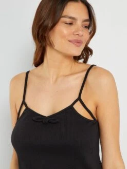 Conjunto De Pijama Corto De Punto De Canalé - 2 Piezas - Negro -Zalaris Tienda conjunto de pijama corto de punto de canale 2 piezas negro ala64 2 frb3