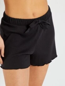 Conjunto De Pijama Corto De Punto De Canalé - 2 Piezas - Negro -Zalaris Tienda conjunto de pijama corto de punto de canale 2 piezas negro ala64 2 frb4