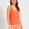 Conjunto De Pijama Corto Estampado - 2 Piezas - Naranja