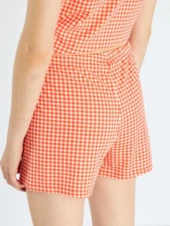 Conjunto De Pijama Corto Estampado 'vichy' - 2 Piezas - Rojo -Zalaris Tienda conjunto de pijama corto estampado vichy 2 piezas rojo ala94 1 frb4