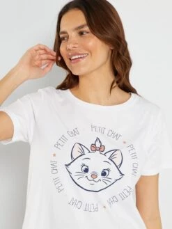 Conjunto De Pijama Corto 'Los Aristogatos' - 2 Piezas - Blanco/rosa -Zalaris Tienda conjunto de pijama corto los aristogatos 2 piezas blancorosa acp04 1 frb4