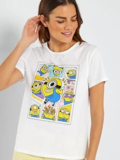 Conjunto De Pijama Corto 'Minions' - 2 Piezas - BLANCO -Zalaris Tienda conjunto de pijama corto minions 2 piezas blanco aix64 1 frb3