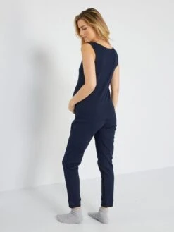 Conjunto De Pijama De Canalé Premamá - 2 Piezas - Azul -Zalaris Tienda conjunto de pijama de canale premama 2 piezas azul zn998 1 frb3