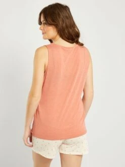 Conjunto De Pijama De Premamá - 2 Piezas - BEIGE -Zalaris Tienda conjunto de pijama de premama 2 piezas beige ajl36 2 frb4