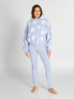 Conjunto De Pijama Jersey Con Capucha + Pantalón - 2 piezas - AZUL