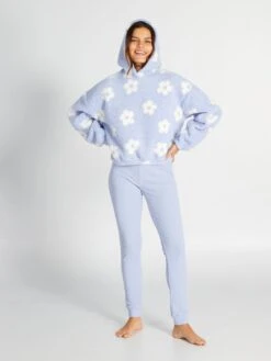 Conjunto De Pijama Jersey Con Capucha + Pantalón - 2 piezas - AZUL -Zalaris Tienda conjunto de pijama jersey con capucha pantalon 2piezas azul ary37 2 frb4