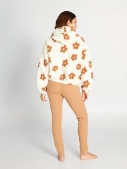 Zalaris Tienda -Zalaris Tienda conjunto de pijama jersey con capucha pantalon 2piezas blanco ary37 3 frb2