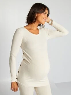 Conjunto De Premamá Con Camiseta + Pantalón De Canalé - CERVEZA BEIGE -Zalaris Tienda conjunto de premama con camiseta pantalon de canale cerveza beige alh77 1 frb3