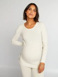 Conjunto De Premamá Con Camiseta + Pantalón De Canalé - CERVEZA BEIGE -Zalaris Tienda conjunto de premama con camiseta pantalon de canale cerveza beige alh77 1 frb5