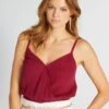 Crop Top De Gasa De Algodón Con Tirantes Trenzados - ROJO 1 Crop Top De Gasa De Algodón Con Tirantes Trenzados - ROJO -Zalaris Tienda crop top de gasa de algodon con tirantes trenzados rojo aul28 1 frb1