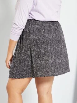 Falda Con Motivo - NEGRO -Zalaris Tienda falda con motivo negro zj789 1 frb3