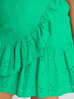 Falda Corta Con Bordado Inglés - Verde -Zalaris Tienda falda corta con bordado ingles verde ack06 1 frb4