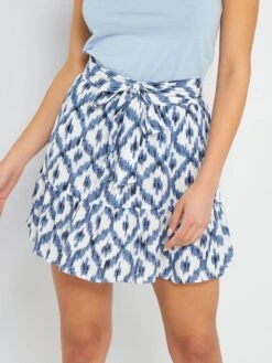 Falda Corta Con Cinturón Anudable 'JDY' - KAKI