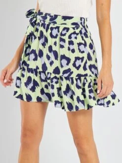 Falda Corta Con Cinturón Anudable 'JDY' - PURPURA