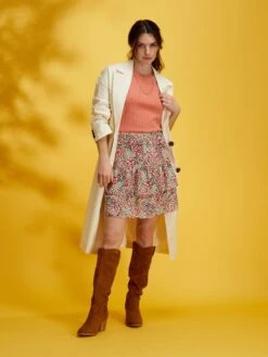 Zalaris Tienda -Zalaris Tienda falda corta con volante rosa zn929 1 frb2