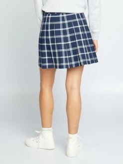 Falda Corta Plisada - AZUL NEGRO -Zalaris Tienda falda corta plisada azul negro ael94 3 frb3