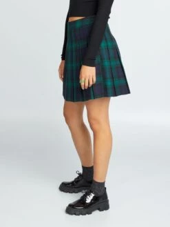Falda Corta Plisada - CHEQUE GREE -Zalaris Tienda falda corta plisada cheque gree ael94 1 frb4