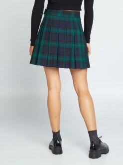 Falda Corta Plisada - CHEQUE GREE -Zalaris Tienda falda corta plisada cheque gree ael94 1 frb5