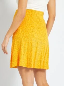 Falda Corta Premamá - AMARILLO -Zalaris Tienda falda corta premama amarillo zm812 1 frb3