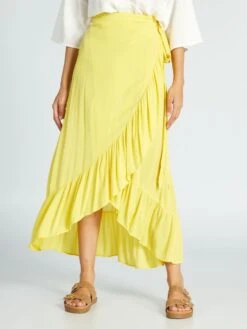 Falda Cruzada Anudada - AMARILLO -Zalaris Tienda falda cruzada anudada amarillo ajm37 2 frb4