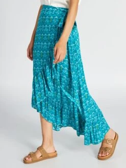 Falda Cruzada Anudada - AZUL -Zalaris Tienda falda cruzada anudada azul ajm37 1 frb2