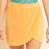 Falda De Playa Con Abertura De Rizo - Naranja Albaricoque -Zalaris Tienda falda de playa con abertura de rizo naranja albaricoque zs138 1 frb1
