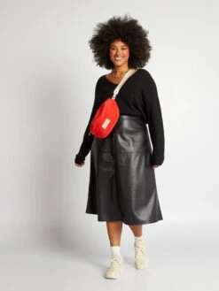 Falda Evasé Midi - NEGRO_