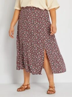 Falda Larga Con Estampado - ROSA 7 Falda Larga Con Estampado - ROSA -Zalaris Tienda falda larga con estampado rosa zp030 4 frb2