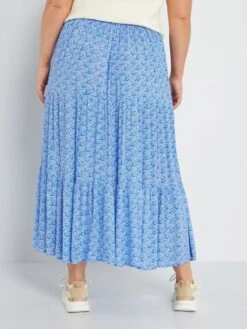 Falda Larga Con Motivo - AZUL -Zalaris Tienda falda larga con motivo azul zt102 1 frb3