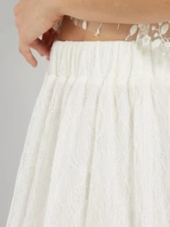 Falda Larga De Encaje - Blanco -Zalaris Tienda falda larga de encaje blanco ack09 1 frb5