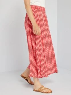 Falda Larga De Tejido Gofrado - ROJO -Zalaris Tienda falda larga de tejido gofrado rojo ajy91 1 frb3