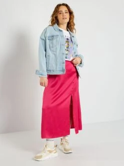 Falda Larga Satinada - Rosa Indio -Zalaris Tienda falda larga satinada rosa indio ack12 3 frb2