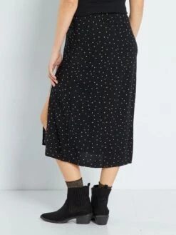 Falda Midi Con Abertura Premamá - NEGRO -Zalaris Tienda falda midi con abertura premama negro zq942 1 frb3