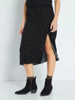 Falda Midi Con Abertura Premamá - NEGRO -Zalaris Tienda falda midi con abertura premama negro zq942 1 frb4