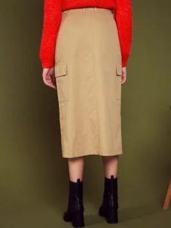 Falda Midi Con Bolsillos Con Solapa - BEIGE COMO S -Zalaris Tienda falda midi con bolsillos con solapa beige como s axz47 3 frb3