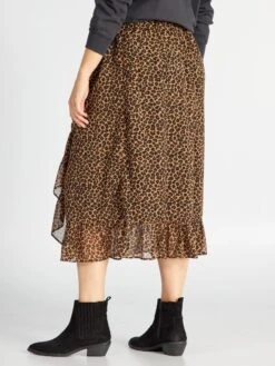 Falda Midi Con Estampado - BEIGE -Zalaris Tienda falda midi con estampado beige ajo88 2 frb3