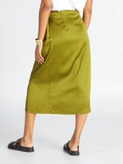 Falda Midi Corte Cruzado - VERDE -Zalaris Tienda falda midi corte cruzado verde aeq59 2 frb4