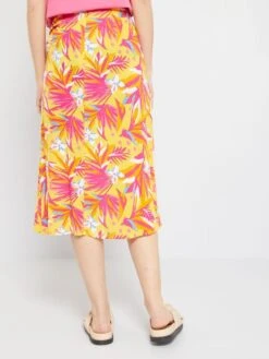 Falda Midi Cruzada Anudada - AMARILLO -Zalaris Tienda falda midi cruzada anudada amarillo zd142 3 frb4